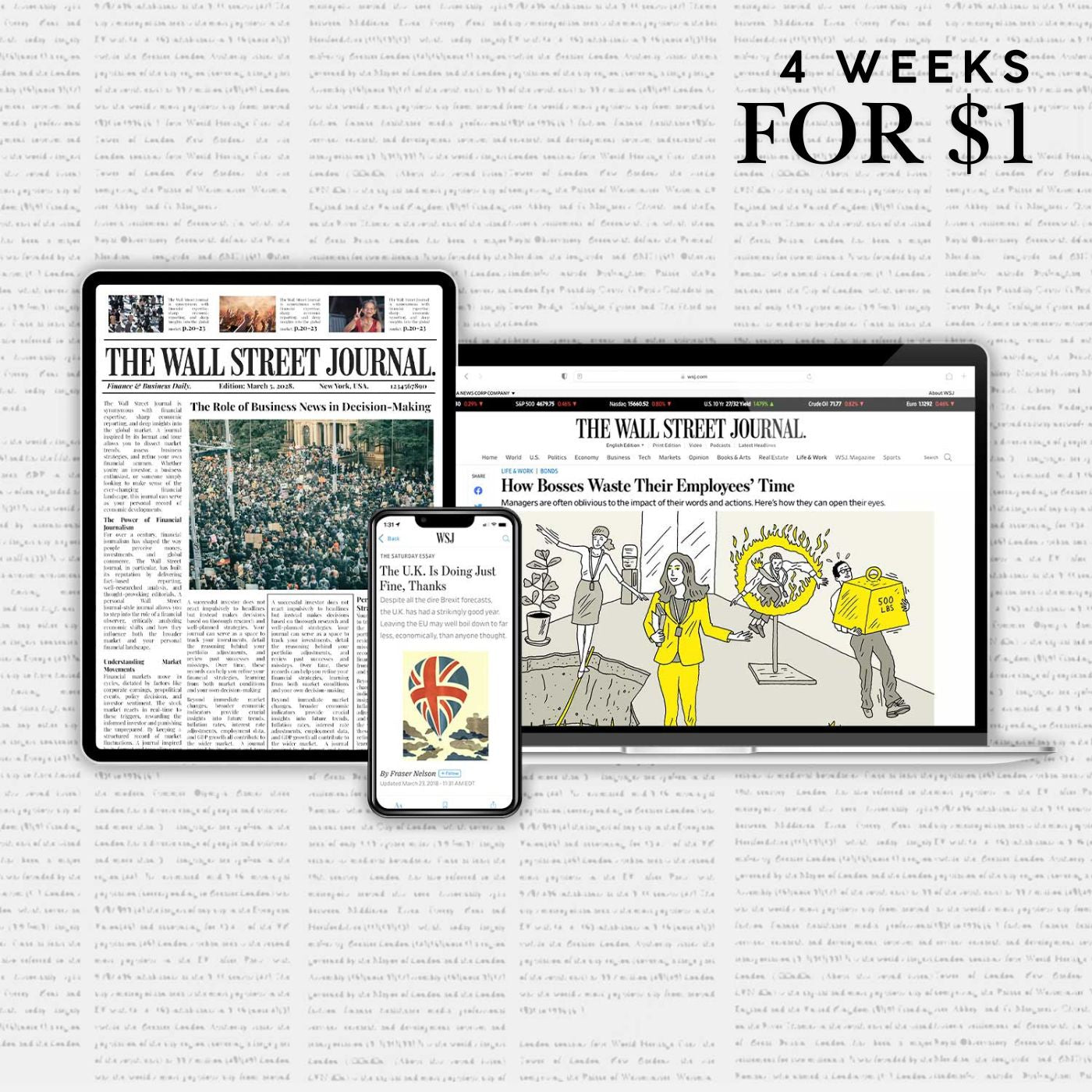 The Wall Street Journal Annual Digital Subscription - 4 Week Trial-- Test