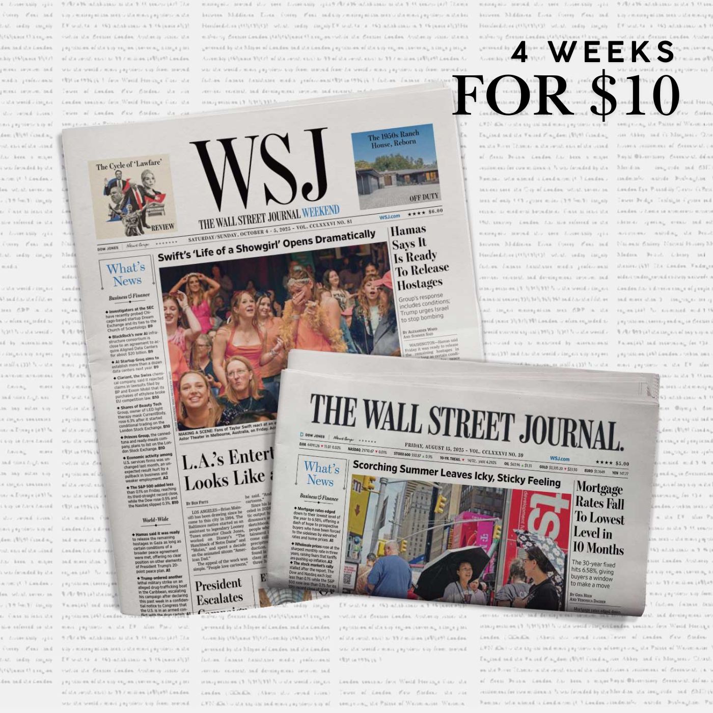 WSJ Print Annual Subscription 4 Week Trial