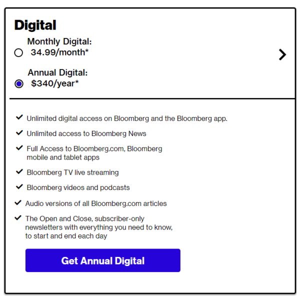 bloomberg terminal online subscription